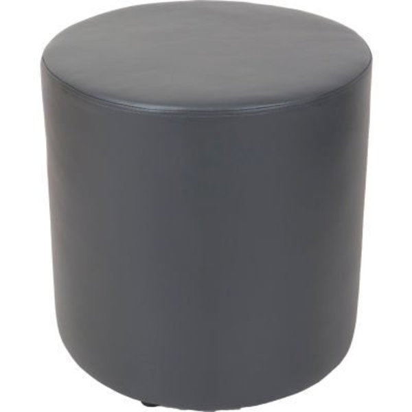 Gec Interion Antimicrobial Round Reception Ottoman, Gray 695629GY-AM